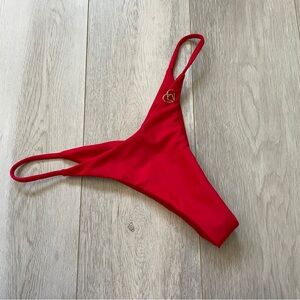 AguaViva Bikini Bottoms scrunch thong womens Red (xsmall) swim cheeky minimalist